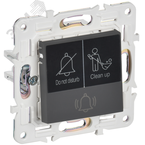 SKANDY Кнопка звонка с индикацией для отелей 10А SK-V17G графит IEK - фото 1