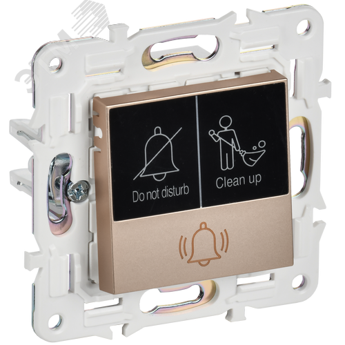 SKANDY Кнопка звонка с индикацией для отелей 10А SK-V17Sa песочный IEK - фото 1