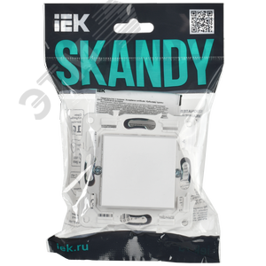 SKANDY Выключатель 1-клавишный кнопочный 10А SK-V14W арктический белый IEK - фото 7