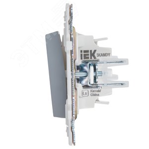 SKANDY Выключатель 1-клавишный кнопочный 10А SK-V14Gr серый IEK - фото 4