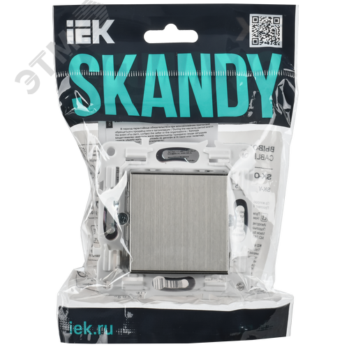SKANDY Выключатель 1-клавишный кнопочный 10А SK-V14N никель IEK - фото 2