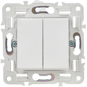 SKANDY Выключатель 2-клавишный 10А SK-V04W арктический белый IEK - фото 2