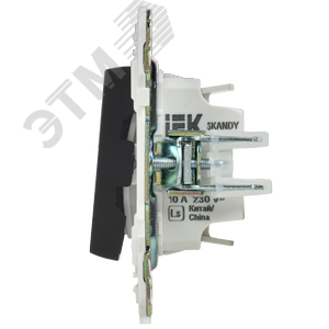 SKANDY Выключатель 2-клавишный 10А SK-V04Bl черный IEK - фото 4