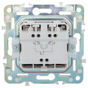 SKANDY Выключатель 2-клавишный 10А SK-V04G графит IEK - фото 3