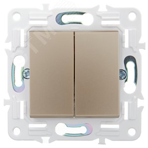 SKANDY Выключатель 2-клавишный 10А SK-V04Sa песочный IEK - фото 2