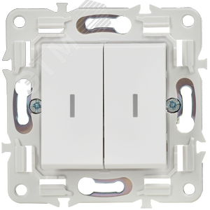 SKANDY Выключатель 2-клавишный с индикацией 10А SK-V09W арктический белый IEK - фото 2