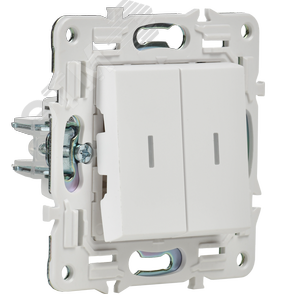 SKANDY Выключатель 2-клавишный с индикацией 10А SK-V09W арктический белый IEK - фото 3