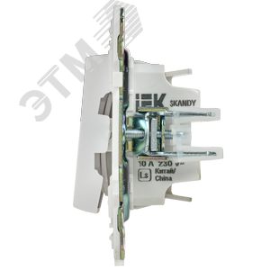 SKANDY Выключатель 2-клавишный с индикацией 10А SK-V09W арктический белый IEK - фото 4