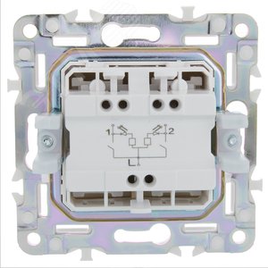 SKANDY Выключатель 2-клавишный с индикацией 10А SK-V09Sa песочный IEK - фото 3