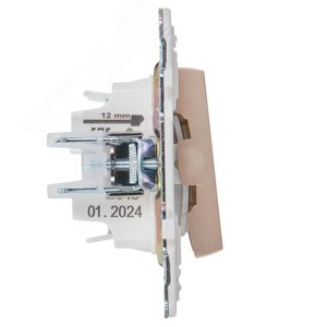 SKANDY Выключатель 2-клавишный с индикацией 10А SK-V09Sa песочный IEK - фото 4