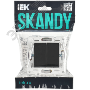 SKANDY Выключатель 2-клавишный проходной 10А SK-V05Bl черный IEK - фото 7
