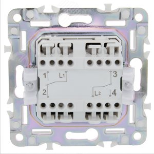 SKANDY Выключатель 2-клавишный проходной 10А SK-V05G графит IEK - фото 3