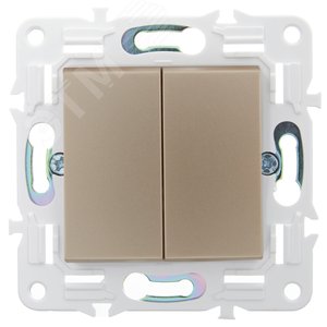 SKANDY Выключатель 2-клавишный проходной 10А SK-V05Sa песочный IEK - фото 2