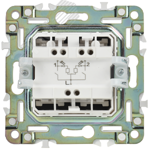 SKANDY Выключатель 2-клавишный проходной с индикацией 10А SK-V10Bl черный IEK - фото 6