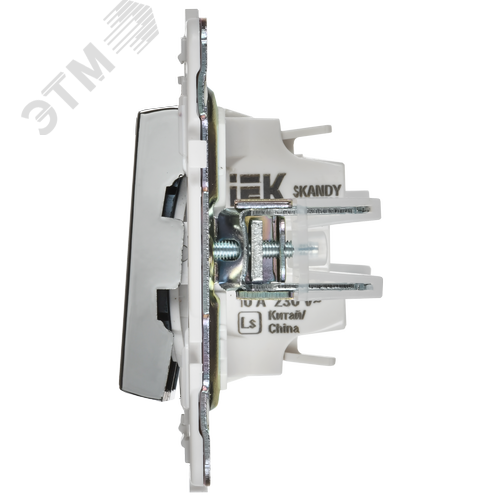 SKANDY Выключатель 2-клавишный проходной с индикацией 10А SK-V10N никель IEK - фото 4