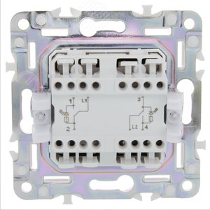 SKANDY Выключатель 2-клавишный проходной с индикацией 10А SK-V10G графит IEK - фото 3