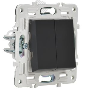 SKANDY Выключатель 2-клавишный перекрестный 10А SK-V06Bl черный IEK - фото 3