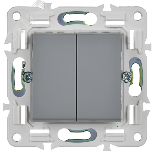 SKANDY Выключатель 2-клавишный перекрестный 10А SK-V06Gr серый IEK - фото 2