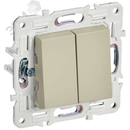 SKANDY Выключатель 2-клавишный перекрестный 10А SK-V06B бежевый IEK - фото 1