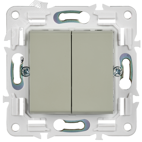 SKANDY Выключатель 2-клавишный перекрестный 10А SK-V06B бежевый IEK - фото 2