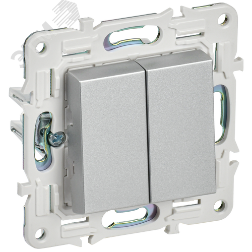 Изображение товара SKANDY Выключатель 2-клавишный перекрестный 10А SK-V06S серебряный IEK (шт)