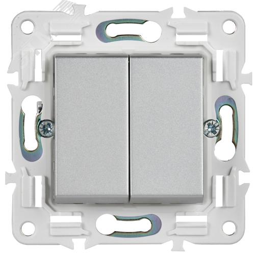 SKANDY Выключатель 2-клавишный перекрестный 10А SK-V06S серебряный IEK - фото 2
