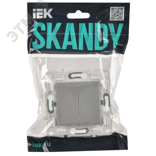 SKANDY Выключатель 2-клавишный перекрестный 10А SK-V06S серебряный IEK - фото 6