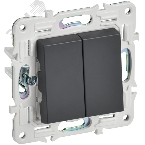 SKANDY Выключатель 2-клавишный перекрестный 10А SK-V06T титан IEK - фото 1