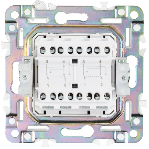 SKANDY Выключатель 2-клавишный перекрестный 10А SK-V06N никель IEK - фото 6