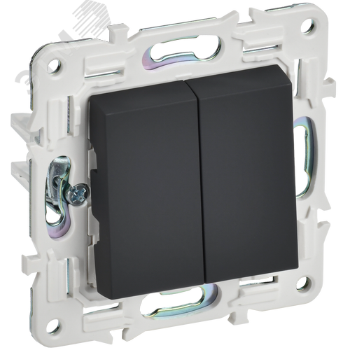 SKANDY Выключатель 2-клавишный перекрестный 10А SK-V06G графит IEK - фото 1