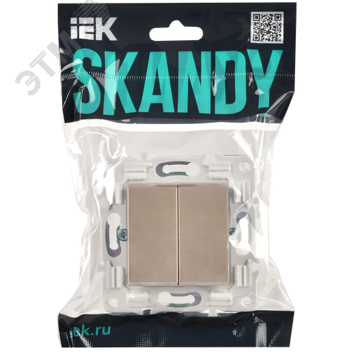SKANDY Выключатель 2-клавишный перекрестный 10А SK-V06Sa песочный IEK - фото 6