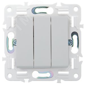 SKANDY Выключатель 3-клавишный 10А SK-V11W арктический белый IEK - фото 2