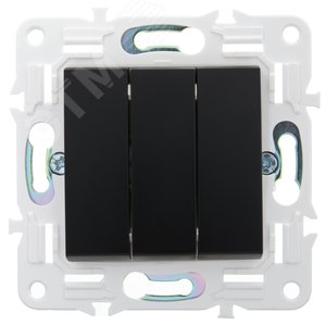 SKANDY Выключатель 3-клавишный 10А SK-V11Bl черный IEK - фото 2