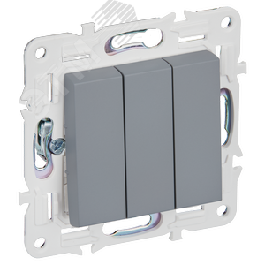 Изображение товара SKANDY Выключатель 3-клавишный 10А SK-V11Gr серый IEK (шт)