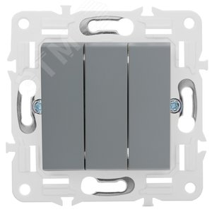 SKANDY Выключатель 3-клавишный 10А SK-V11Gr серый IEK - фото 2