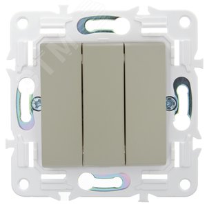 SKANDY Выключатель 3-клавишный 10А SK-V11B бежевый IEK - фото 2