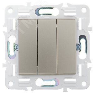 SKANDY Выключатель 3-клавишный 10А SK-V11Sh шампань IEK - фото 2