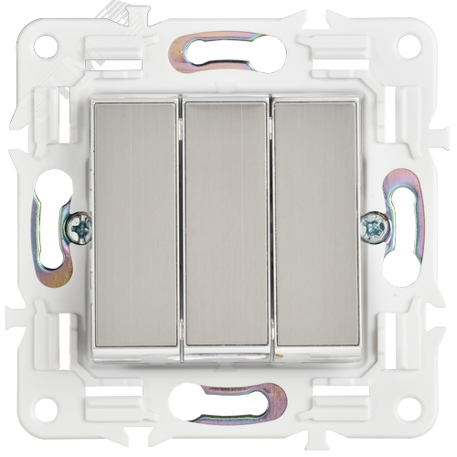 SKANDY Выключатель 3-клавишный 10А SK-V11N никель IEK - фото 3