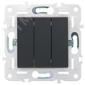 SKANDY Выключатель 3-клавишный 10А SK-V11G графит IEK - фото 2