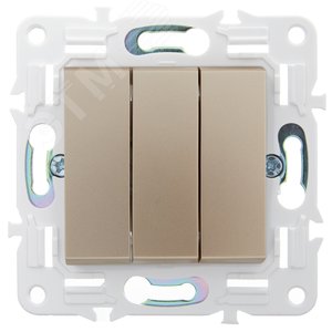 SKANDY Выключатель 3-клавишный 10А SK-V11Sa песочный IEK - фото 2
