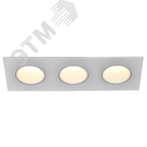 Светильник 4103 встраиваемый декоративный под лампу 3хMR16 квадрат пластиковый белый - фото 4