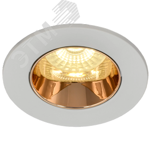 Светильник 4106 встраиваемый декоративный поворотный под лампу GU10 белый/золото пластик - фото 3