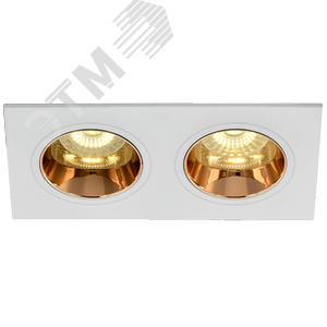 Светильник 4108 встраиваемый декоративный поворотный под лампу 2хGU10 белый/золото пластик - фото 4