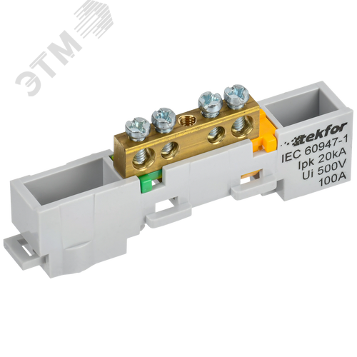 TEKFOR Шина PE земля неизолированная на универсальном держателе 6х9-4-Ж IEK - фото 1