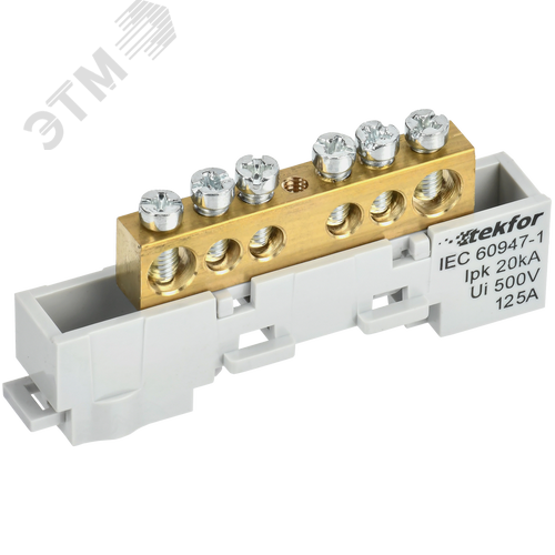 Изображение товара TEKFOR Шина L фаза неизолированная на универсальном держателе 6х9-6-Ср IEK (шт)