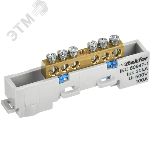 Изображение товара TEKFOR Шина N ноль неизолированная на универсальном держателе 6х9-6-С IEK (шт)