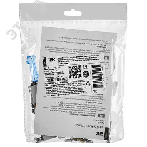 TEKFOR Шина N ноль неизолированная на универсальном держателе 6х9-6-С IEK - фото 2