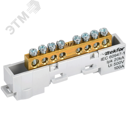 Изображение товара TEKFOR Шина L фаза неизолированная на универсальном держателе 6х9-8-Ср IEK (шт)