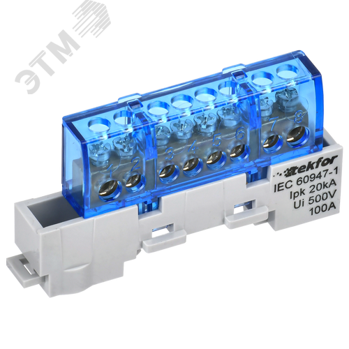 TEKFOR Шина N ноль изолированная на универсальном держателе 6х9-8-С IEK - фото 1