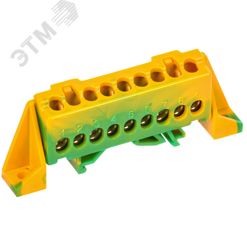 Изображение товара TEKFOR Шина PE земля в комбинированном DIN-изоляторе Стойка 6х9-9-ЖЗ IEK (шт)